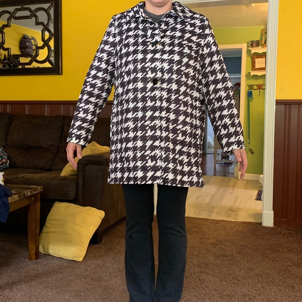 Kate Spade x-large houndstooth rain jacket